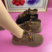 女棉鞋 加绒保暖雪地靴老北京布鞋 增高厚底妈妈休闲棉靴 新款 25冬季