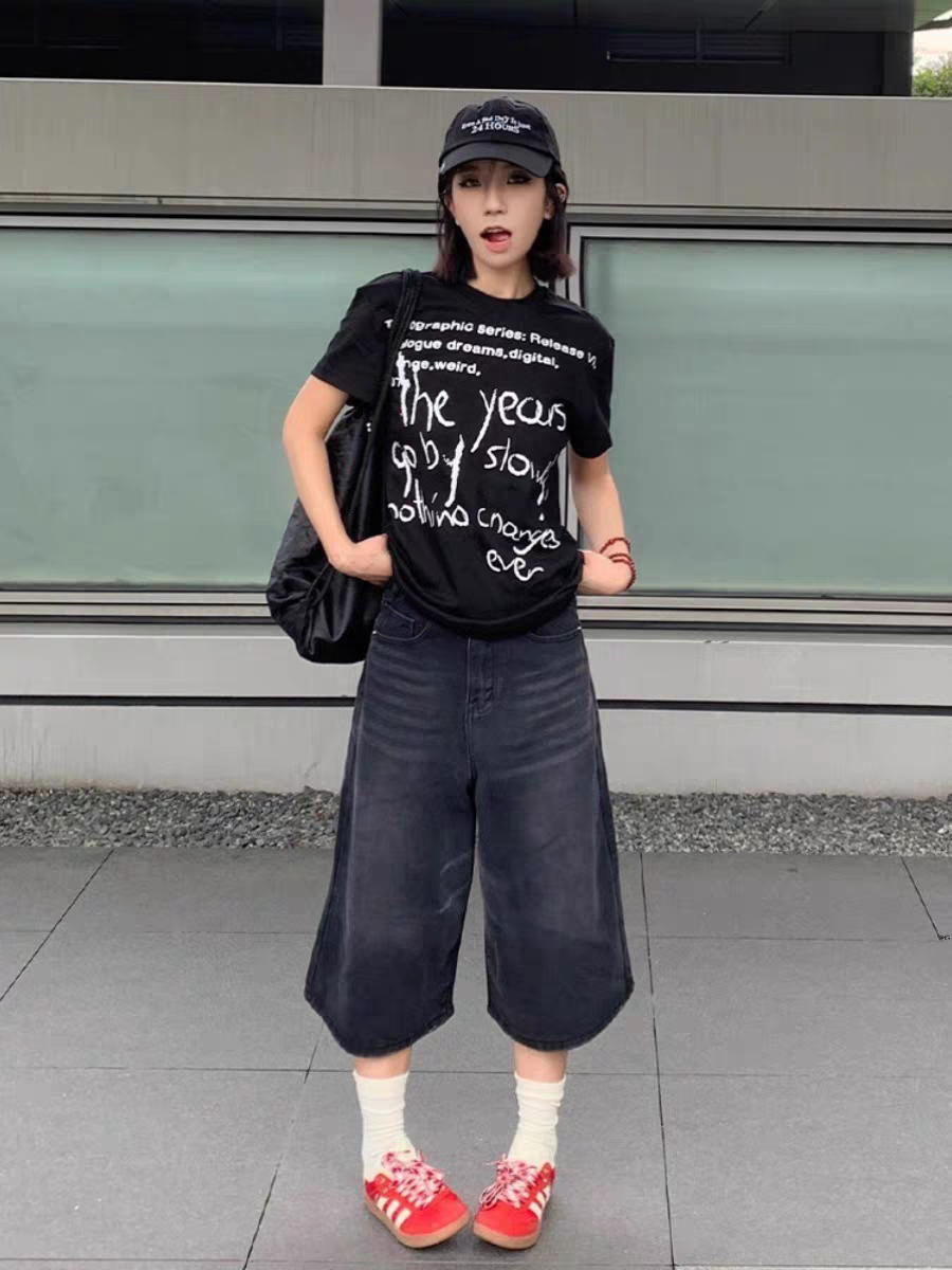 【送运费险】美式辣妹正肩短袖女