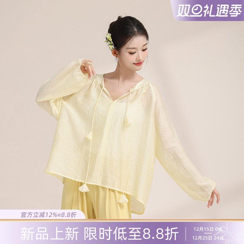 纯若集古典舞花瓣上衣