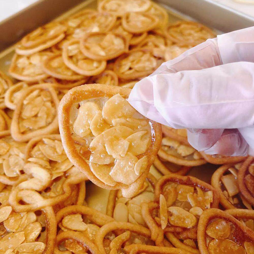 麦芽糖罗干马盾牌饼手工杏仁薄片糖饼干焦小包装奇现烤曲TBX办公