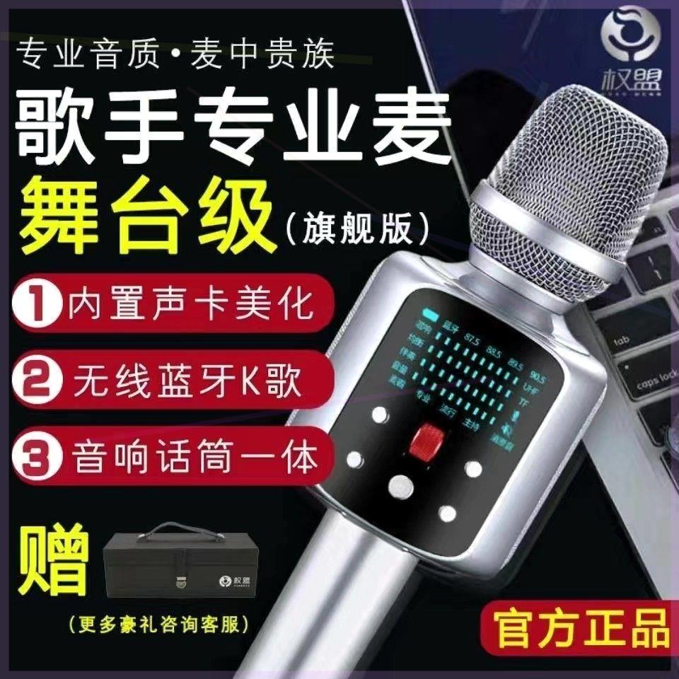 麦克风R2话筒音响一体手机蓝牙内置声卡K歌家用户外直播神器