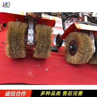 手推式钢丝刷除锈设备 钢结构屋顶楼板生锈打磨机 工地脚手架钢管