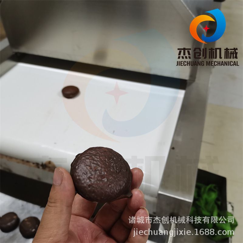 600型泡芙裹巧克力机器 带加热淋浆机 可可派巧克力涂层设备