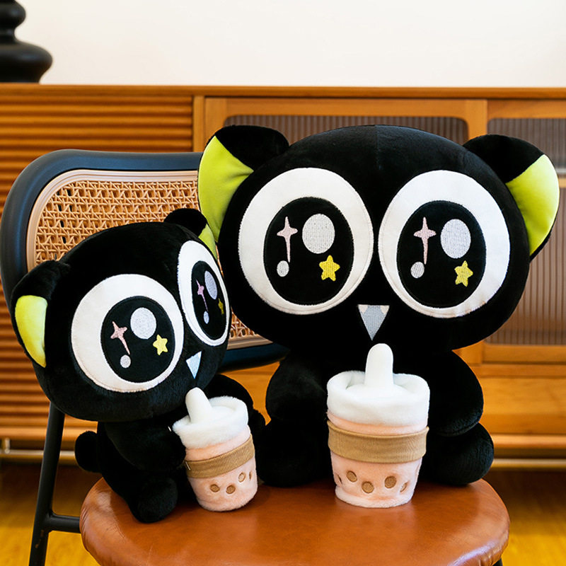 罗小黑毛绒玩偶可爱卡通黑色猫猫