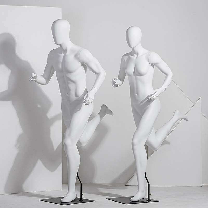 运动跑步假肌肉模特道具男女全身服装店陈列橱窗人体展示架模特架
