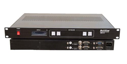 高清 VGA DVI HDMI二画面分割器 2路VGA 2路HDMI输入1080P