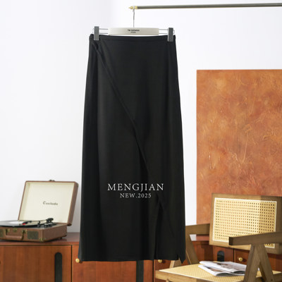 【隐澜】MENG JIAN -不对称叠褶莱赛尔羊毛半身裙