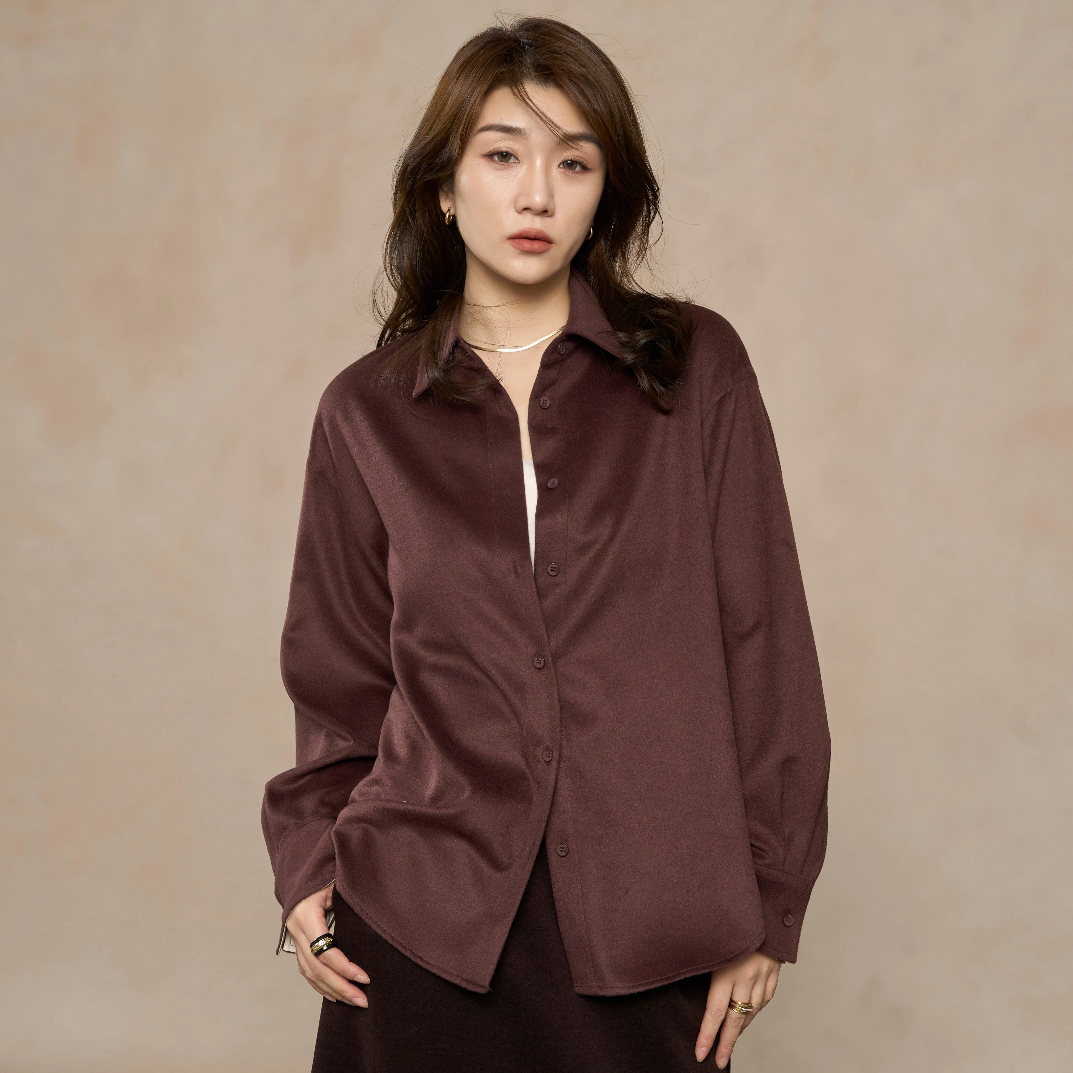 MENGJIAN老钱风绵羊毛翻领长袖衬衫女25冬季新款休闲加厚衬衣外套,女装/女士精品,衬衫,淘宝优惠券,粉丝福利购,淘宝优惠卷