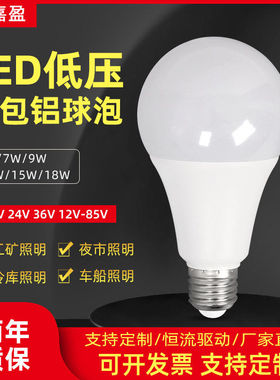 led低压球泡灯12v24v36v85v交流直流e27螺口工地地摊电渔船照明