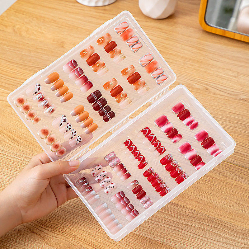 桌面翻盖美甲饰品收纳盒塑料透明大号扁平配件美甲穿戴甲收纳盒,收纳整理,首饰盒,淘宝优惠券,粉丝福利购,淘宝优惠卷