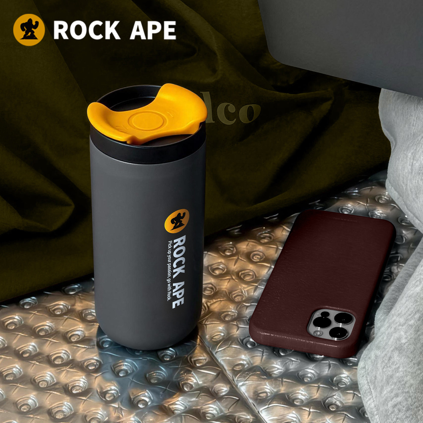 RockApe/洛克猩球高颜值保温咖啡杯外出携带316不锈钢水杯随行杯