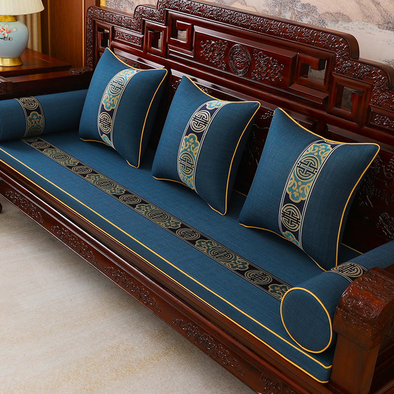 新中式红木沙发坐垫实木沙发垫套罩海绵坐垫罗汉床垫防滑垫子定制