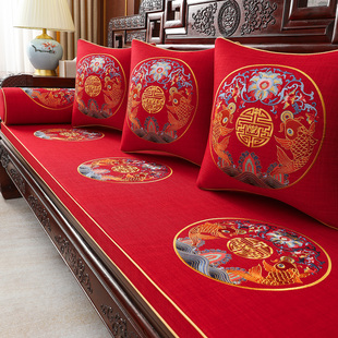 红木沙发坐垫新中式实木沙发垫防滑加硬海绵座垫四季通用沙发坐垫