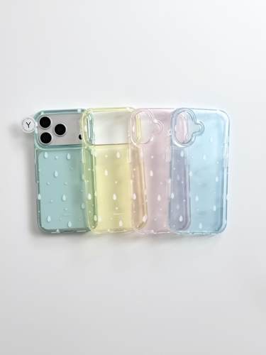韩系ins简约小众果冻色白色雨滴适用苹果17手机壳iPhone17promax新款16防摔保护套15硅胶14全包情侣男生女软