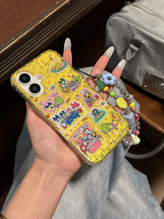 日系古早果冻透黄色拓麻歌子手机壳iPhone16双面16pro苹果15女全包iPhone15pro新款14promax防摔15保护套13