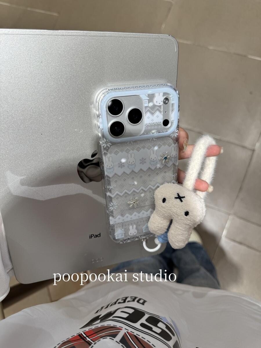 ins冬日麋鹿米菲兔费尔岛适用iphone17promax手机壳苹果17新款15创意16pro女13超火15promax双层防摔14保护套