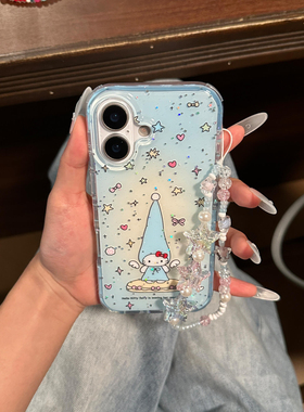 卡通满屏星星蓝色高帽小天使可爱猫咪iphone16proma苹果15pro手机壳满满少女心13/14软萌甜美童趣16pro双面15