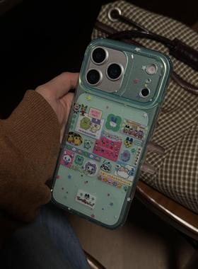 日系古早透绿色拓麻歌子手机壳iPhone17苹果17promax苹果iphone17pro保护iPhone16pro双层iPhone16苹果15pro