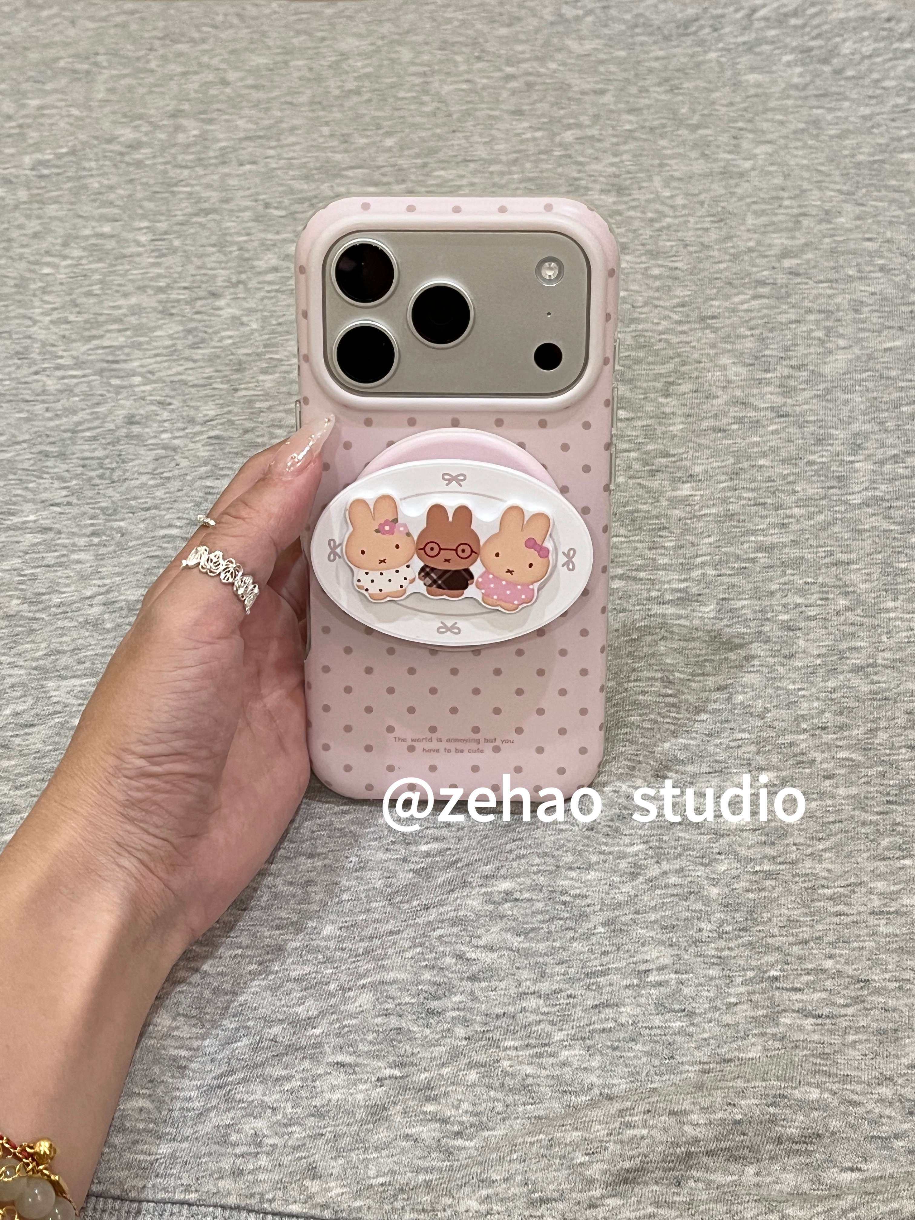 韩系ins简约粉色磁吸波点可爱米菲双层印花适用iphone17promax手机壳苹果17pro新款15创意16pro女13/14防摔16,3C数码配件,手机保护套/壳,淘宝优惠券,粉丝福利购,淘宝优惠卷