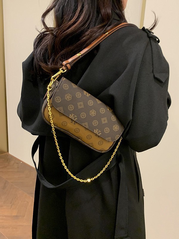 今年女包2026新款老印花撞色大容量妈妈小方包小众设计通勤斜挎包