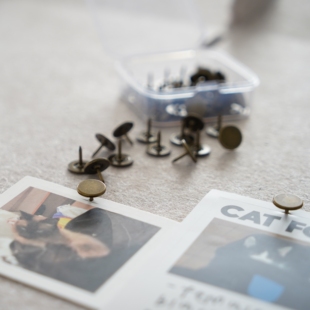 金属图钉办公用品复古风格DIY手工装饰图钉盒装软木板照片墙留言毛毡板公告栏装饰物创意工字钉毛毡板钉子