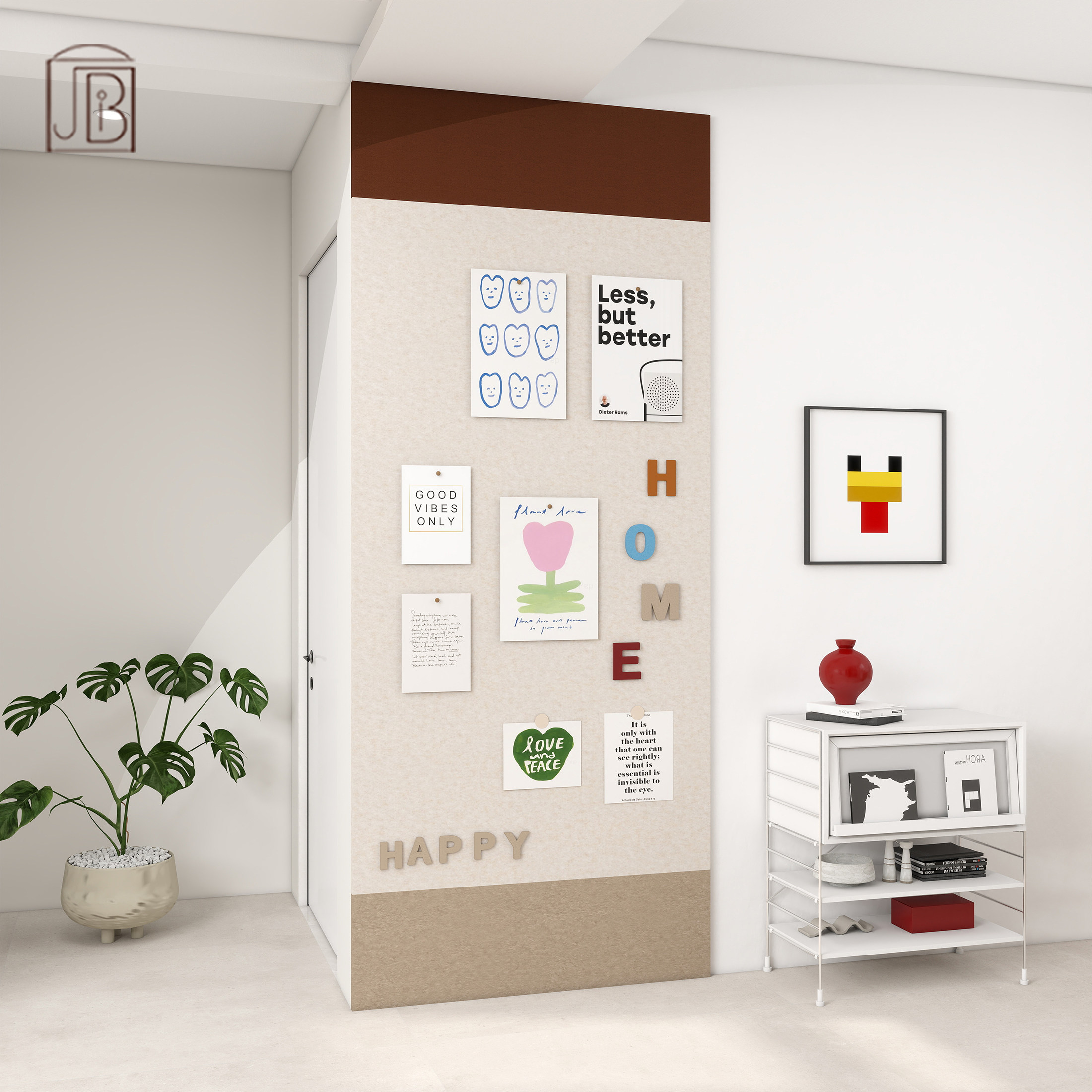 客厅墙面创意装饰立体免打孔防撞护墙板毛毡照片墙高级感软装墙贴