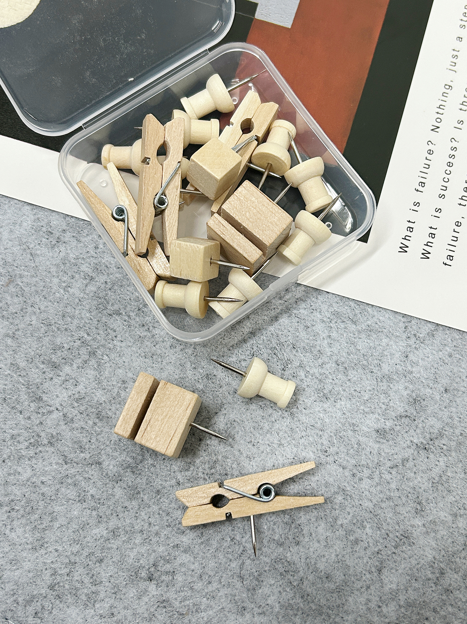 珈伴毛毡ins风木质图钉