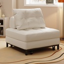 奶油风单人沙发床客厅可折叠两用书房日式 多功能小户型泡芙沙发
