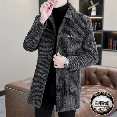 中长款毛呢大衣男成熟稳重