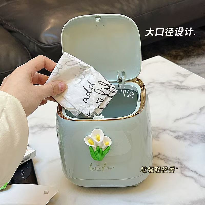 桌面垃圾桶可爱轻奢风家