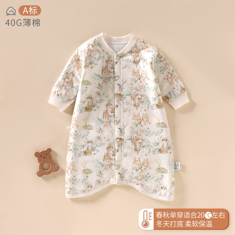 儿童睡袋冬季夹棉加厚宝宝睡袍中大童男童女童家居服睡衣秋冬保暖