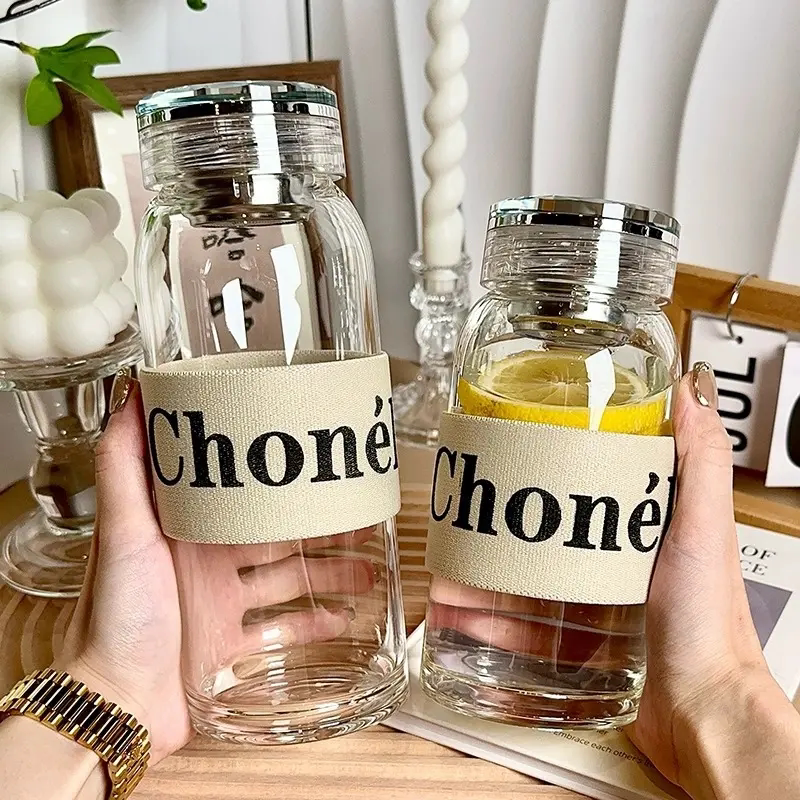 单层高硼硅耐高温透明玻璃水杯女款杯高颜值带盖茶水分离泡茶杯子