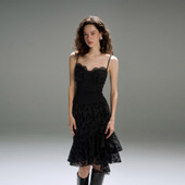 PynkiSwear黑色花边拼接吊带上衣 微透蕾丝系带开衫 不规则鱼尾裙