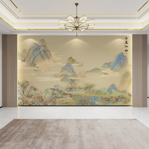 宋氏美学古风山水背景墙壁画