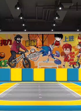 定制灌篮高手篮球馆餐厅壁画