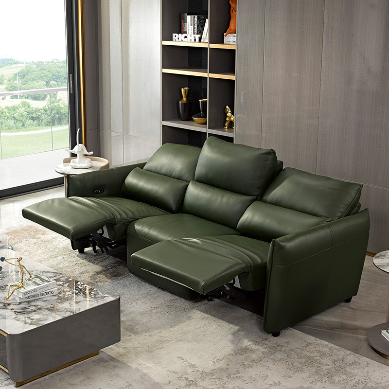 仁豪家居智能沙发语音声控头层牛皮三人位现代轻奢头等太空舱沙发