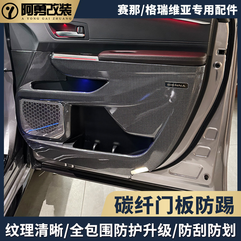 适用赛那格瑞维亚门板碳纤防踢图片