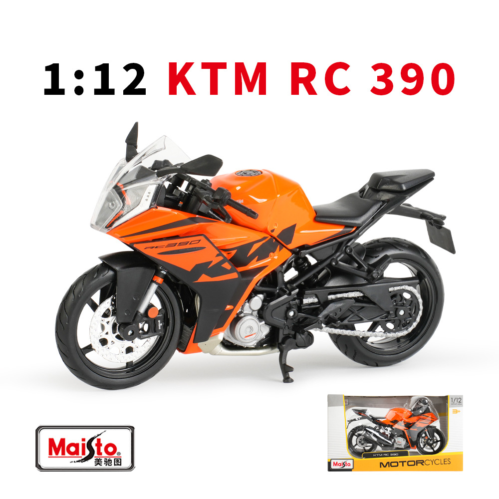 美驰图1:12 KTM RC 390 机车模型仿真合金摩托车模型摆件礼物