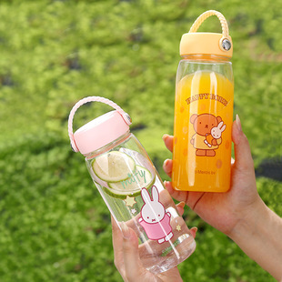 水杯女生高颜值可爱卡通大容量饮水杯手提杯 杯子高级感轻奢夏季