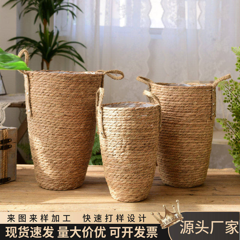 北欧草编织花篮大号花摆件客厅插花满天星干花现简约藤编花盆,鲜花速递/花卉仿真/绿植园艺,花托/移动托盘,淘宝优惠券,粉丝福利购,淘宝优惠卷