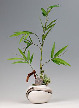 新中式摆件室内软装陶瓷盆景客厅茶具玄关家居软装饰品工艺品白瓷