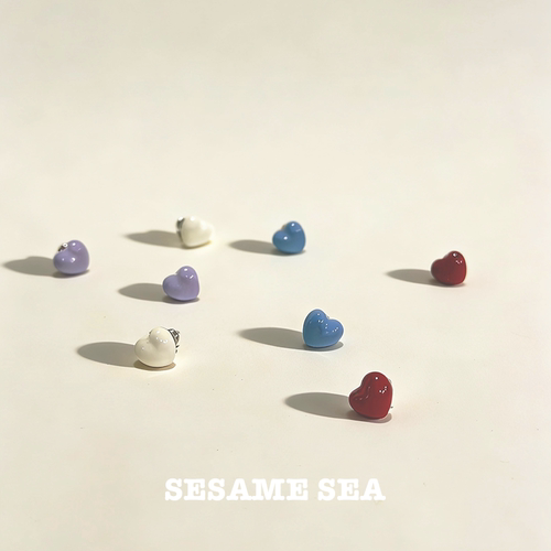 SESAMESEA豆豆本豆同款爱心耳环