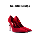 Bridge Crucifix十字架系列 红色刺绣婚鞋 Colorful 女士高跟鞋