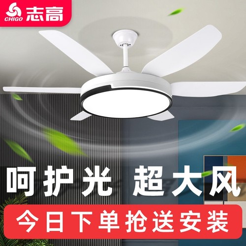 志高大尺寸客厅餐厅吊扇灯新款风