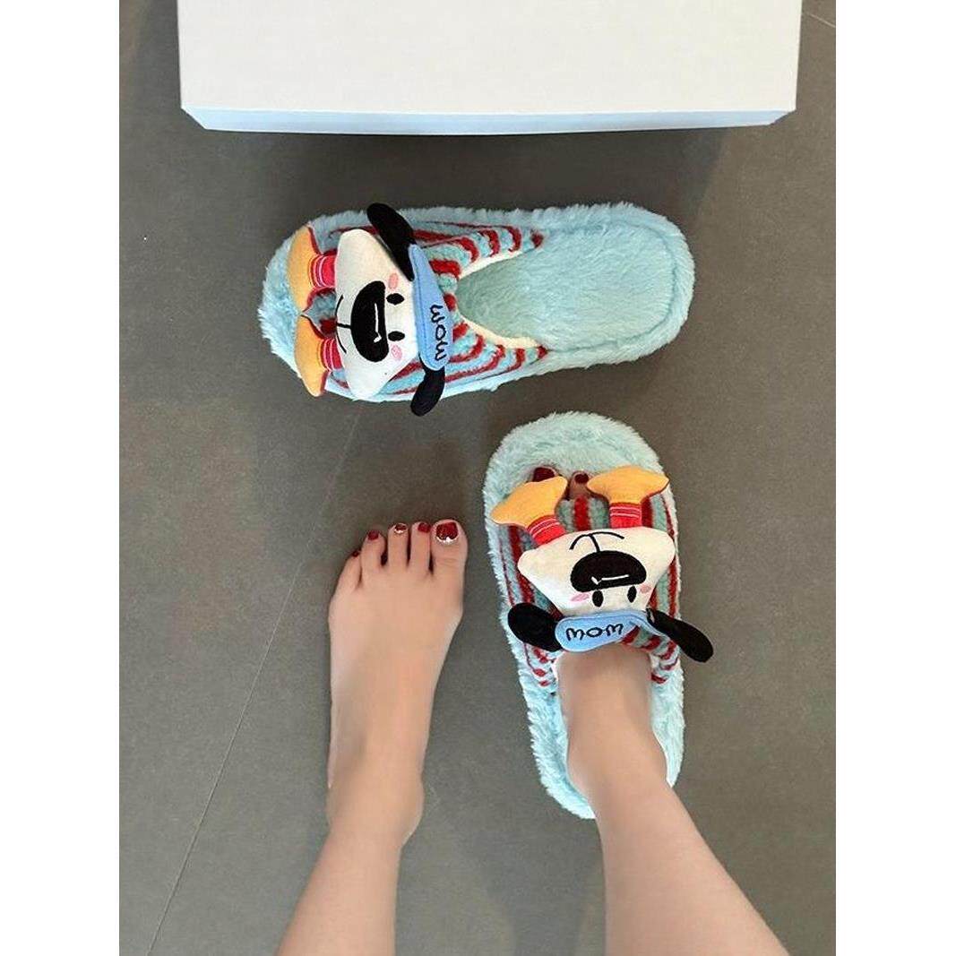 可爱棉拖鞋女款秋冬季毛绒拖鞋