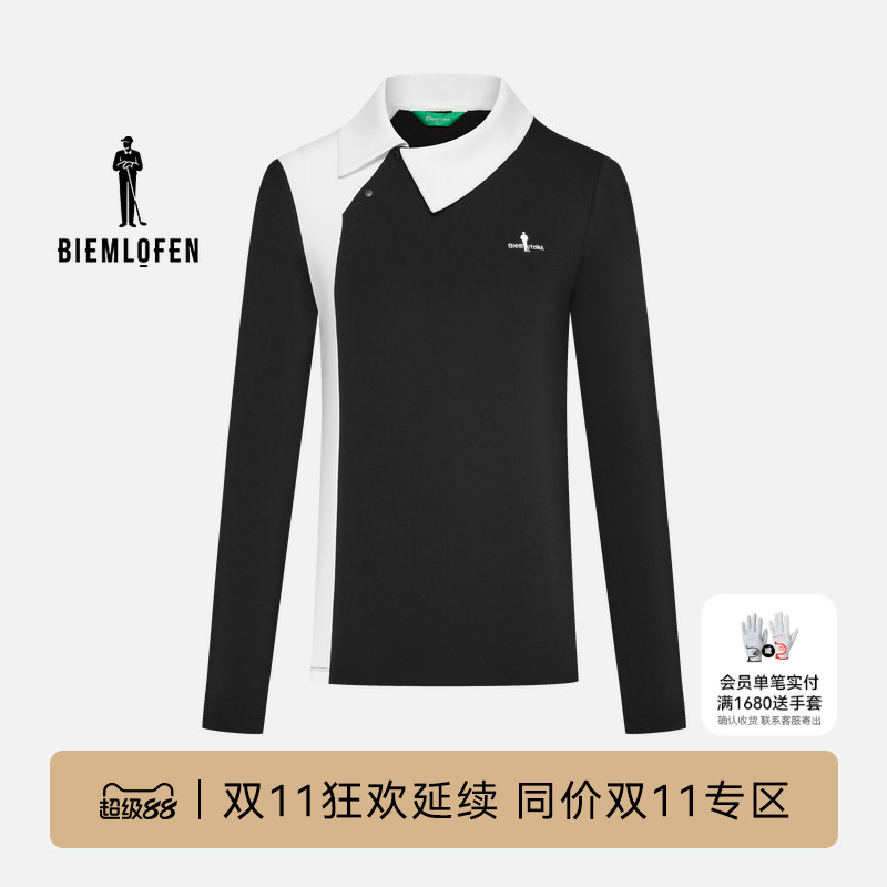 【磨毛针织】比音勒芬高尔夫秋季女装衬衫领型设计t恤长袖Polo衫