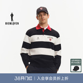 POLO领长袖 比音勒芬高尔夫2025秋新男撞色时尚 针织衫 哈佛联名