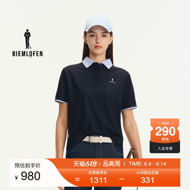 【韩国肌理面料】比音勒芬高尔夫2026春新女士运动休闲短袖polo衫