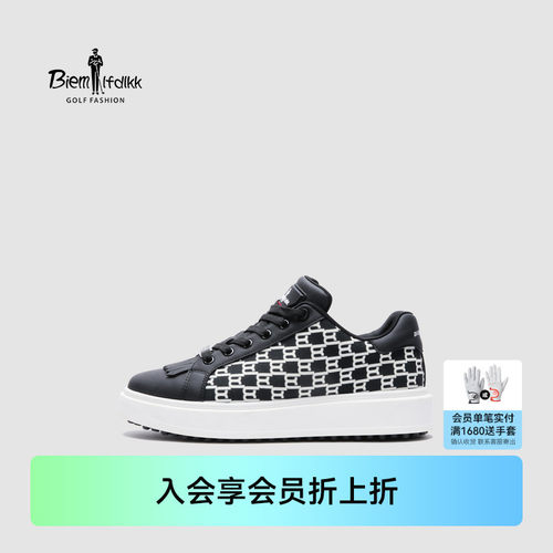 【抗菌防臭】比音勒芬高尔夫秋女时尚百搭复古老花满印休闲鞋板鞋