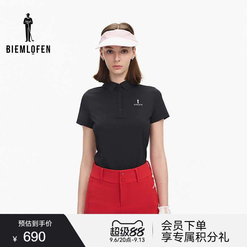 【高密功能面料】比音勒芬高尔夫夏女运动休闲弹力舒适短袖POLO衫